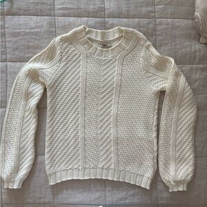 Faherty Women's Textured Cream Sweater
